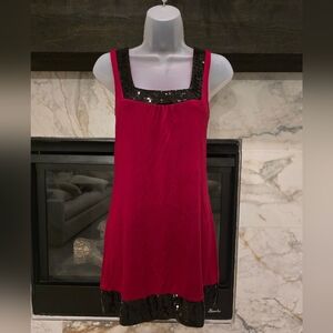 Express Red and Black Sequin Dress